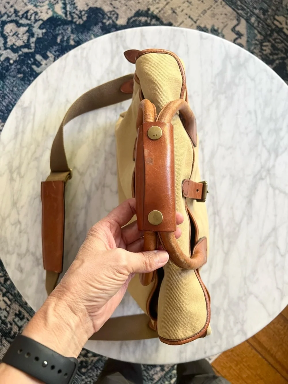 Vintage Polo Ralph Lauren Canvas Leather Weekender Travel Bag